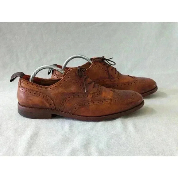 Rag Bone Grenson Brogue Oxford Dress Shoes Leather England Sz 9 Brown Distressed main image 13